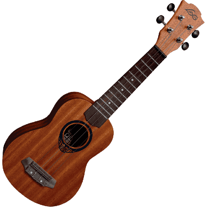 LAG Ukelele Lâg Tiki Uku Soprano Acabado Satinado Cuerpo Sapele Diapasón Palo de Rosa 12 Trastes Funda Incluida 1