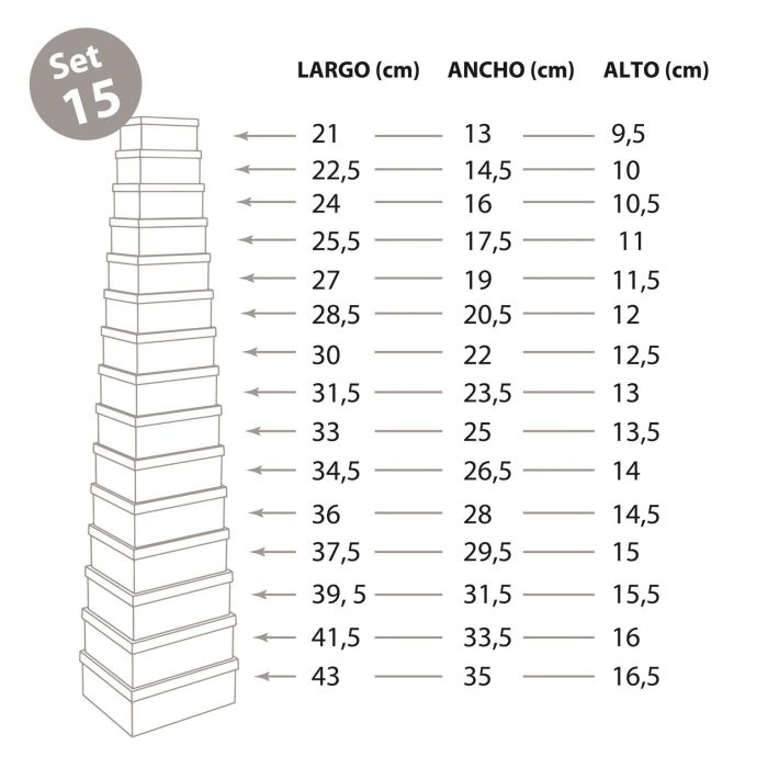 Set 15 Cajas Carton Laison Versa 35X16CM (2 Unidades) 3 Set 15 Cajas Carton Laison Versa 35X16CM (2 Unidades) 3