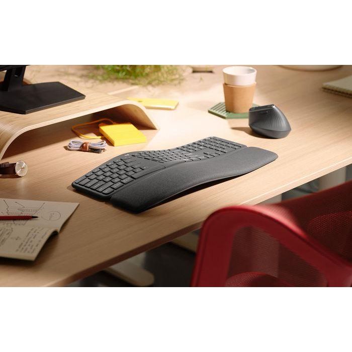 Logitech ERGO K860 Teclado Ergonómico con Diseño Partido Curvo, Reposamuñecas Acolchado, Teclado Numérico y Multidispositivo 8