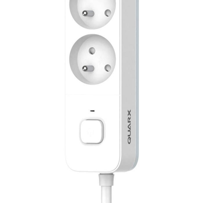 Regleta QUARX de 4 enchufes con interruptor y cable de 3 m. 1 Regleta QUARX de 4 enchufes con interruptor y cable de 3 m. 1