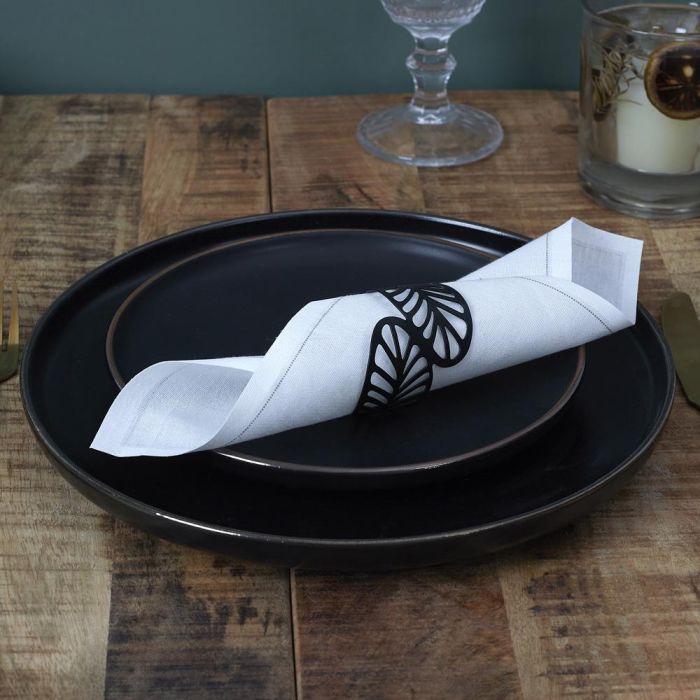 Home Deco Factory Juego de 4 Servilleteros Lounge Hojas 5x4 cm 4 Home Deco Factory Juego de 4 Servilleteros Lounge Hojas 5x4 cm 4