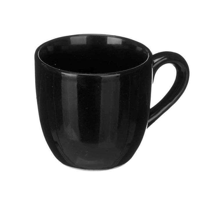 Vessia Taza Cafe Negro 150 ml Cerámica Loza Acabado Brillo Medidas 10x7x7 cm (Set de 24) 1