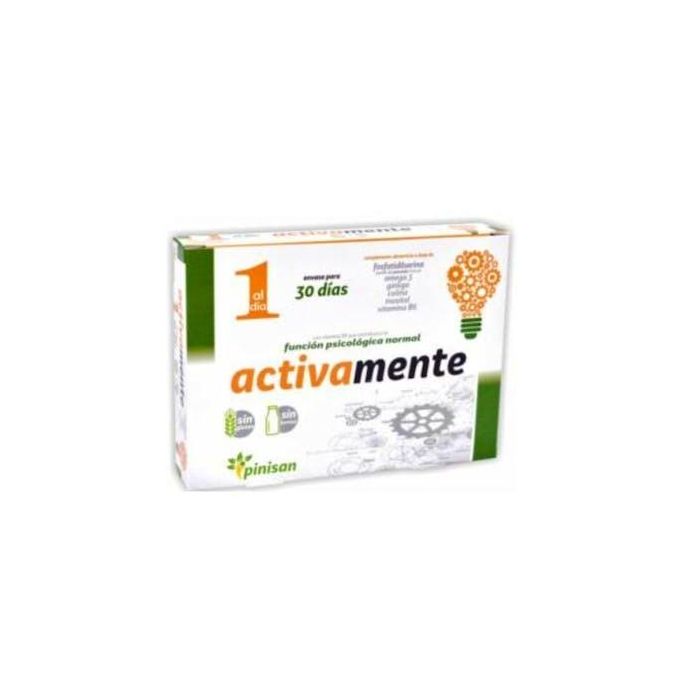 PINISAN Activamente 30 Cápsulas | Mejora Función Psicológica, Memoria y Reduce Fatiga con Ginkgo, Omega 3, Vitaminas