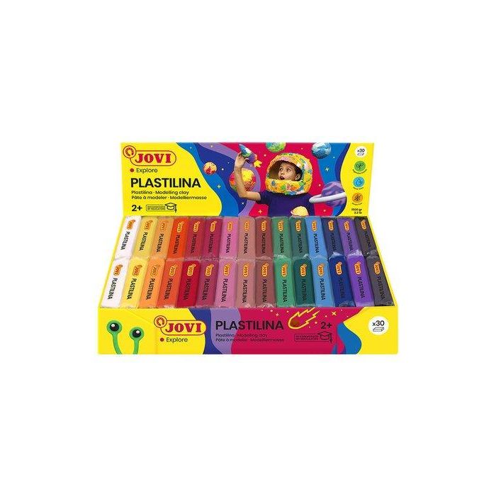 Jovi Plastilina Pastilla 50 gr - 15 Colores Surtidos - Caja Expositora 30 Unidades
