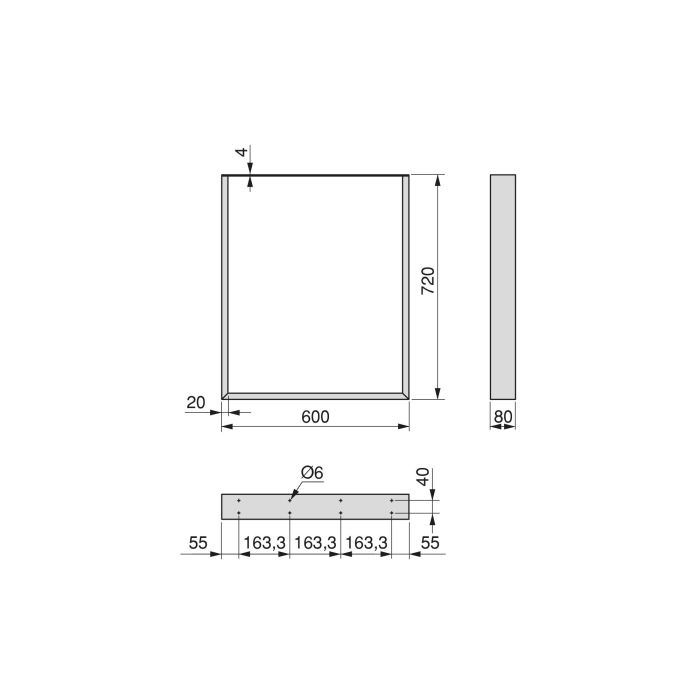 Emuca Juego de patas rectangulares Square para mesa, ancho 600mm, Acero, Pintado blanco 6 Emuca Juego de patas rectangulares Square para mesa, ancho 600mm, Acero, Pintado blanco 6
