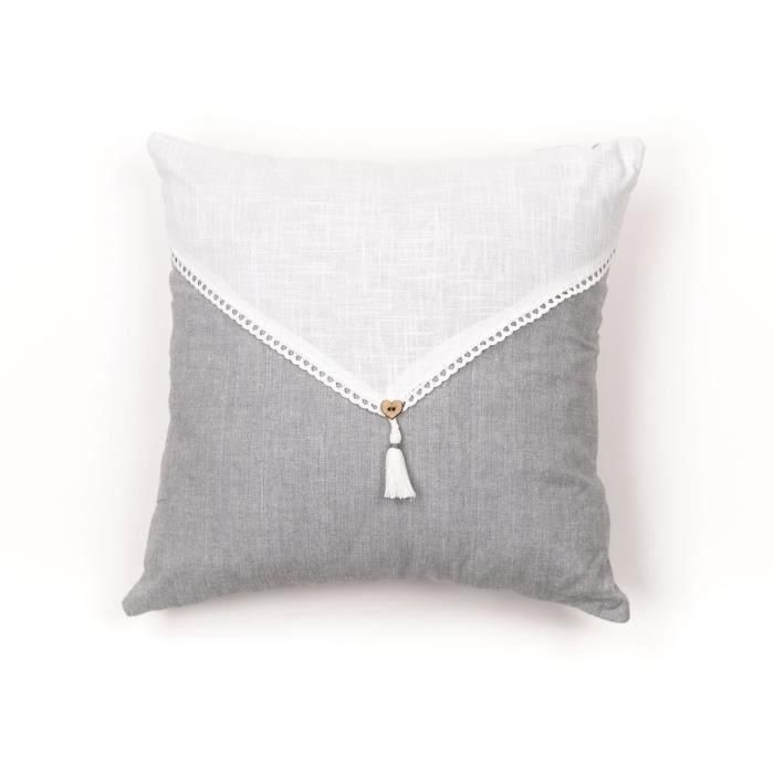 Today TOD1700240999416 Cojín HOY CHARME Textura Slub y Chambray con Pompones Capucune 40x40 cm 2 Today TOD1700240999416 Cojín HOY CHARME Textura Slub y Chambray con Pompones Capucune 40x40 cm 2