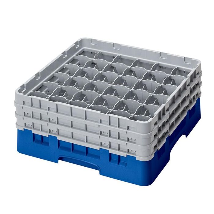 CAMBRO - 36S638-168 - Cesta de lavado 36 comp. 3 alturas - 7,2 cm Ø máx. - alt. máx. 17,6 cm - 50 x 50 x 22,5 cm - Azul