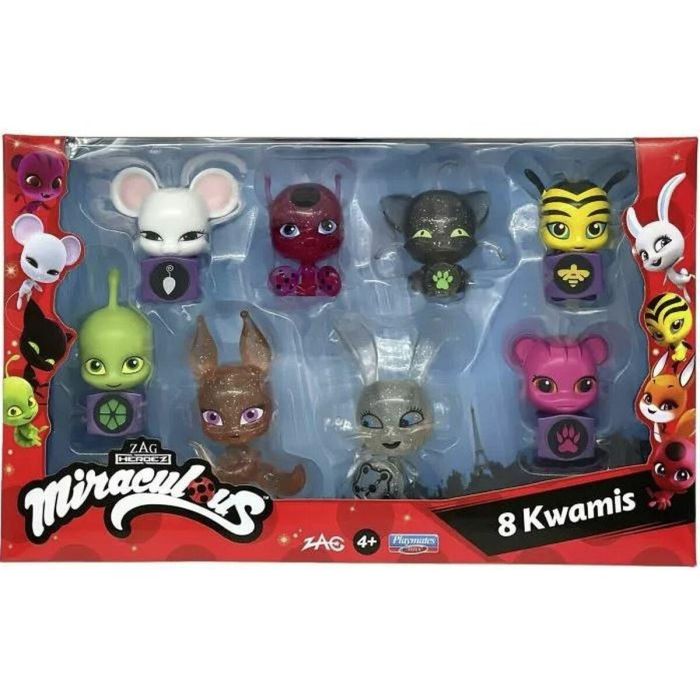 Miraculous P50532 Pack de 8 minifiguras Kwamis: Tikki, Plagg, Nooroo, Pollen, Wayzz, Trixx, Fluff, Duusu de Ladybug +4 años