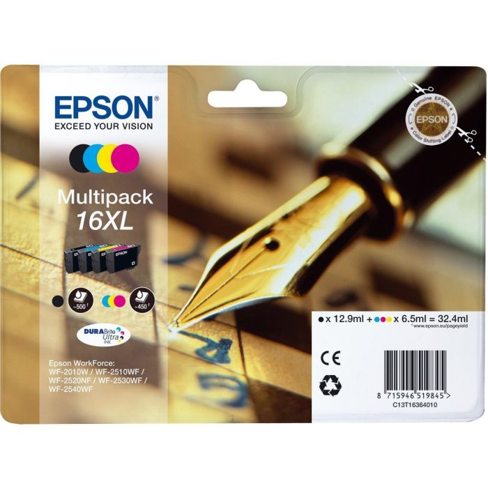 Epson Tinta Durabrite Ultra Ink Cartucho Cuatricolor - Nº16XL Pack 4 Colores 0 Epson Tinta Durabrite Ultra Ink Cartucho Cuatricolor - Nº16XL Pack 4 Colores 0
