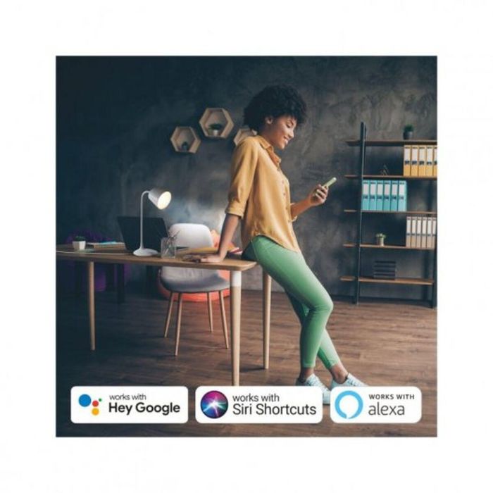 Muvit Lámpara Sobremesa Io Wifi Blancos Inteligente Regulable Control por App y Voz 4