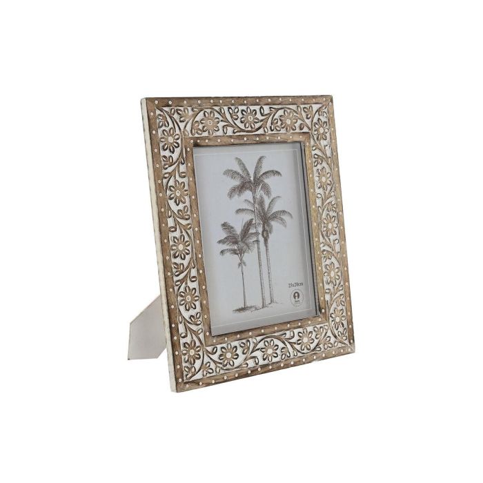 Marco Foto 20X25 Indio DKD Home Decor Blanco Natural 2 x 36.5 x 31.5 cm