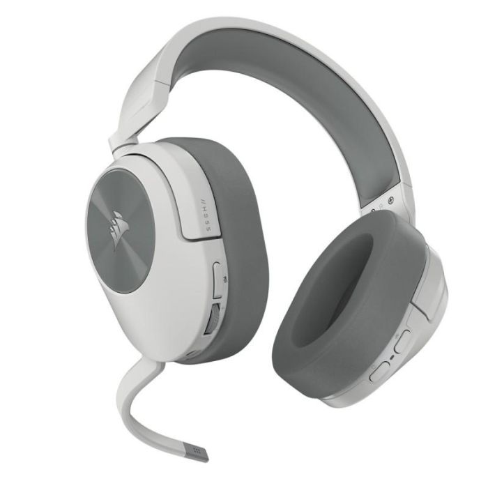 Corsair HS55 CA-9011281-EU Auriculares Gaming Inalámbricos Blanco - Sonido Surround 7.1, Bluetooth, 24h Batería, Diadema Ajustable, Micrófono Integrado