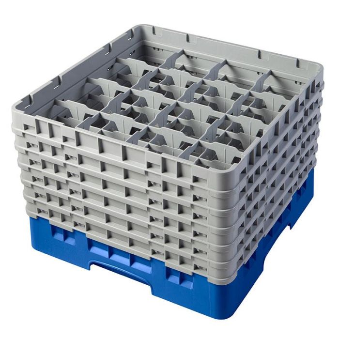CAMBRO - 16S1114-168 - Cesta de lavado 16 comp. 6 alturas - 10,9 cm Ø máx. - alt. máx. 29,9 cm - 50 x 50 x 34,9 cm - Azul