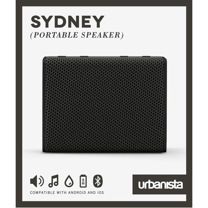Urbanista Sydney Altavoz Portátil Bluetooth Negro, 5 Horas de Autonomía, Resistente al Agua IPX5 2