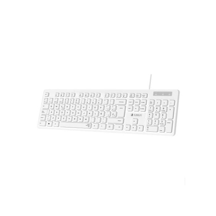 Teclado Subblim Business Slim Silencioso/ Blanco