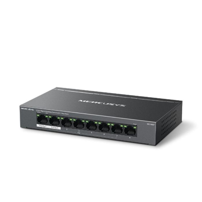 Mercusys MS108GP Switch Gestionado Gigabit Ethernet (10/100/1000) con Energía sobre Ethernet (PoE) Negro 8 Puertos 1