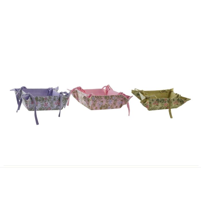 Cesta Shabby DKD Home Decor Verde Rosa 34 x 8 x 34 cm (6 Unidades) Cesta Shabby DKD Home Decor Verde Rosa 34 x 8 x 34 cm (6 Unidades)