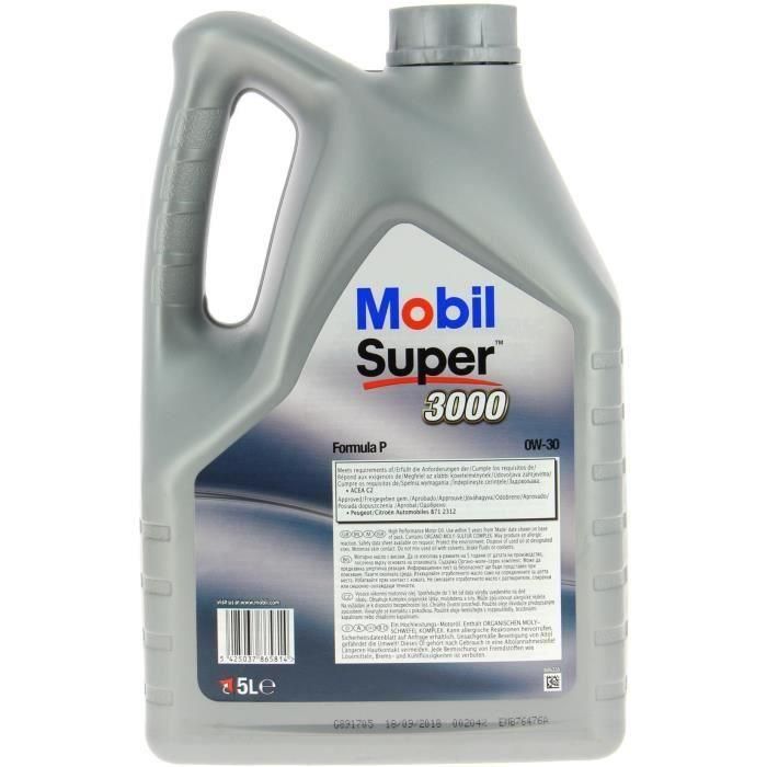 MOBIL Aceite de motor sintético S3000 - 0W30 Formula-P - 5 L 1 MOBIL Aceite de motor sintético S3000 - 0W30 Formula-P - 5 L 1