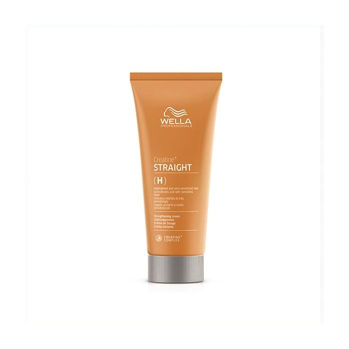 Wella Crema Alisadora Creatine+ Straight (H) 200ml para Cabello Aclarado o Muy Sensible, Alisado Permanente y Sin Encrespamiento