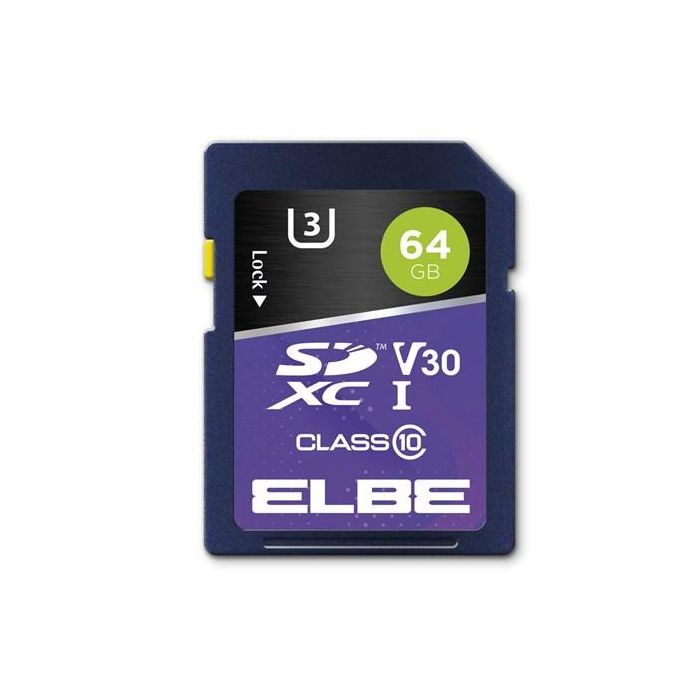 Elbe SD-3064 Tarjeta SD 64GB U3 para Resolución 4K 2