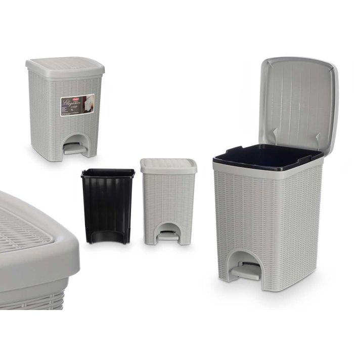 Papelera Elegance Gr Gris Claro 20L Stefanplast 27X38CM (6 Unidades) Papelera Elegance Gr Gris Claro 20L Stefanplast 27X38CM (6 Unidades)