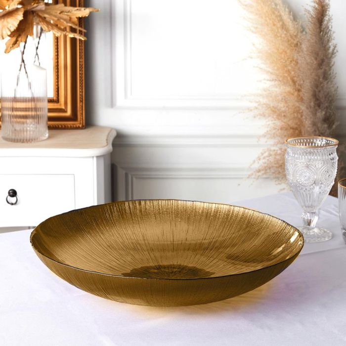 Home Deco Factory Ensaladera Dorada Mirage de vidrio diámetro 30 cm 1 Home Deco Factory Ensaladera Dorada Mirage de vidrio diámetro 30 cm 1