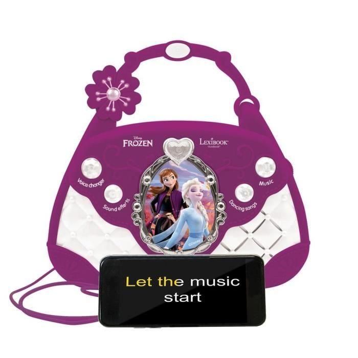 Lexibook THE SNOW QUEEN Bolso de mano infantil con altavoz musical y micrófono cambiador de voz, entrada auxiliar 3 Lexibook THE SNOW QUEEN Bolso de mano infantil con altavoz musical y micrófono cambiador de voz, entrada auxiliar 3