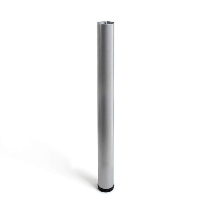 Rei Pata regulable cilíndrica de acero mod.406g, altura 71cm, acabado aluminio, para muebles bajos