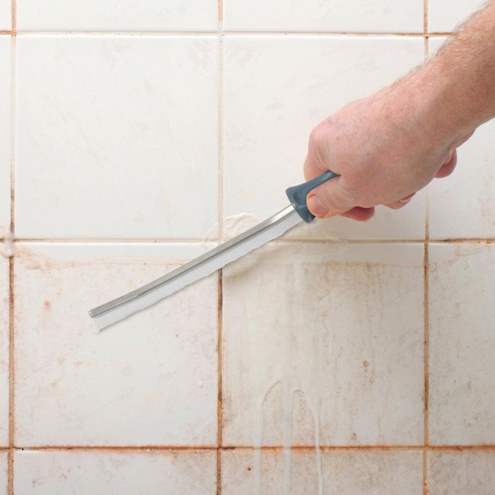 Cepillo Limpiajuntas Azulejos Mango Ergonómico Fibras de Nailon Resistentes Limpieza Hendeduras Baldosas Mamparas Ventanas Medidas 28x2.5 cm 3
