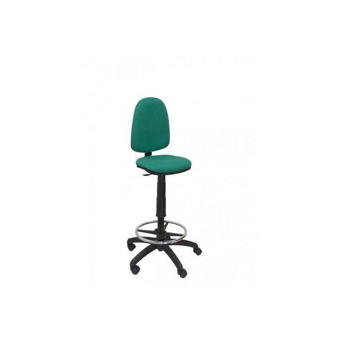 Taburete Piqueras Y Crespo Ayna Ergonomico Mecanismo De Contacto Permanente Regulable En Altura Y Aro Reposapies Asiento Y Respaldo Tapizados Bali Verde