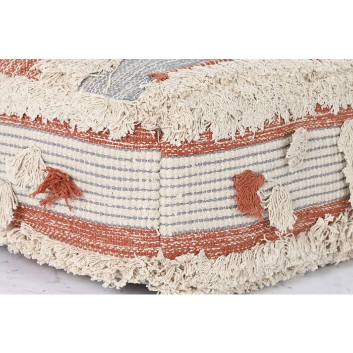 DKD Home Decor Cojin Suelo Boho Naranja Blanco 60 x 60 x 25 cm 2