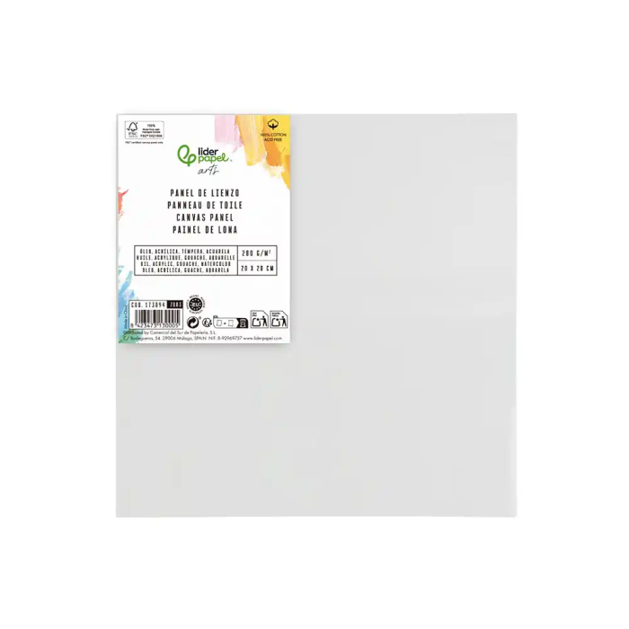 Liderpapel Panel de Lienzo 20x20 cm, 280g/m2, Certificado FSC 1