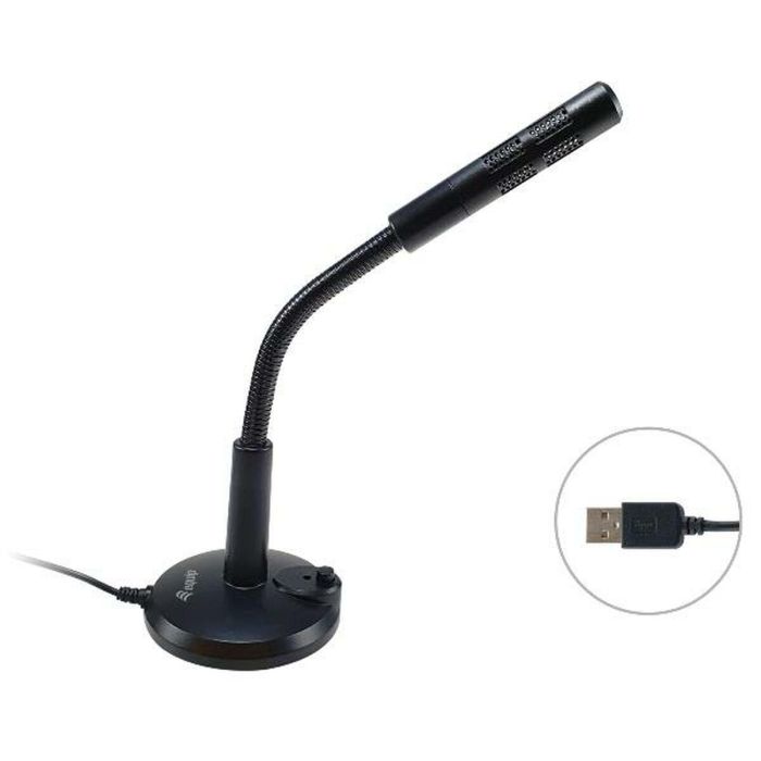 EQUIP MICROFONO SOBREMESA LIFE ONMIDIRECCIONAL USB BRAZO FLEXIBLE BOTON MUTE