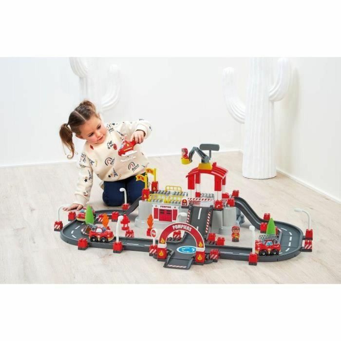 Ecoiffier Abrick 1349 - Set de Construcción Circuito Bombero con Vehículos y Accesorios en Barril para Niños +18 Meses 2