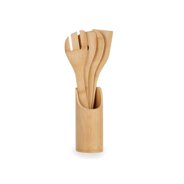 Soporte para 5 utensilios de bambú Kinvara 8x32x8 cm (12 Unidades) 1 Soporte para 5 utensilios de bambú Kinvara 8x32x8 cm (12 Unidades) 1