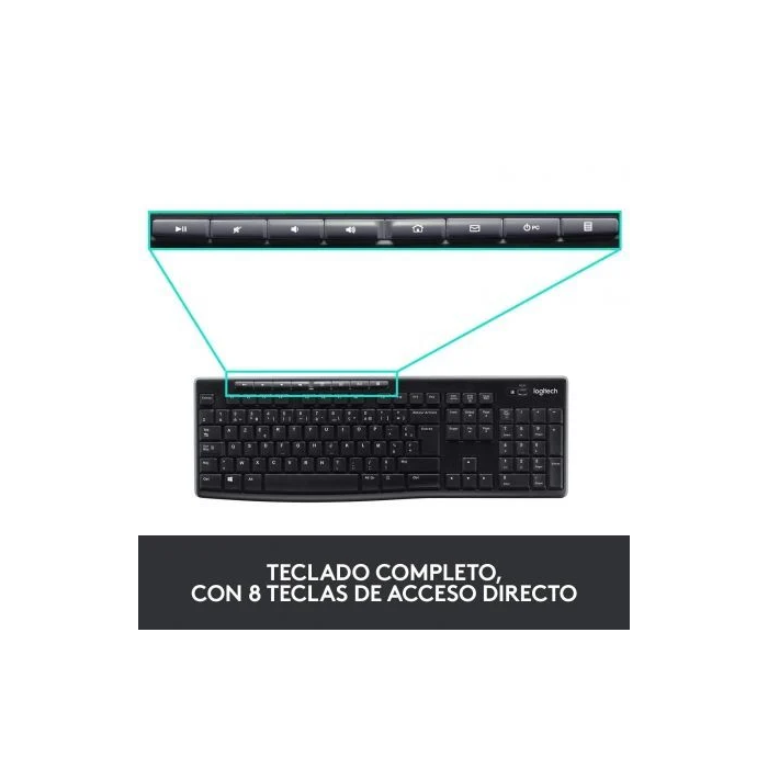 Logitech Combo Teclado/Ratón Inalámbrico Multimedia MK270 920-004513 - Diseño Ergonómico y Largo Alcance 4