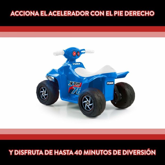 Feber Racy Quad Eléctrico Infantil Azul 6V, Vehículo a Batería para Niños de 18 meses a 3 Años (67x41x45 cm) 6