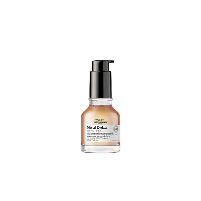 L'Oreal Metal Detox Aceite Concentrado Protector Antidepósitos 50ml - Brillo, Suavidad y 97% Menos Rotura del Cabello
