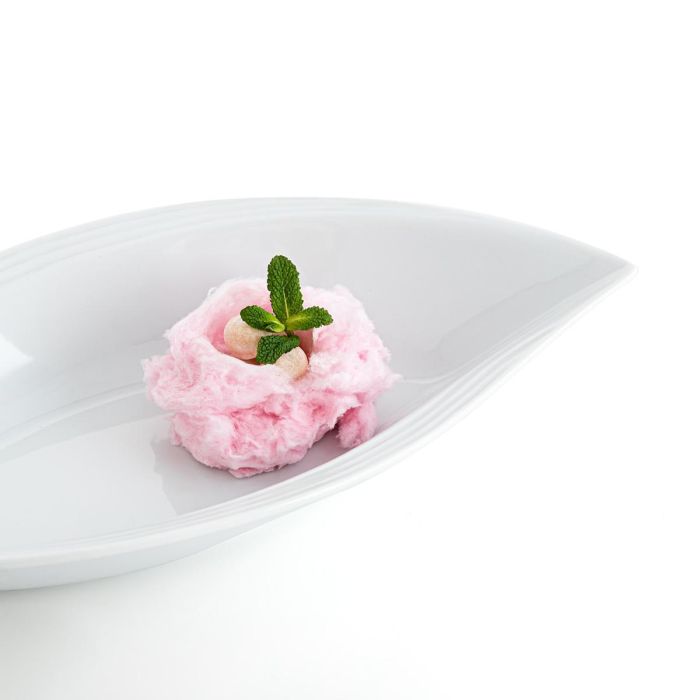 Quid Gastro Fuente Forma Hoja Porcelana 31x14.5x5.5 cm Blanca Brillo Cerámica (6 Unidades) 2