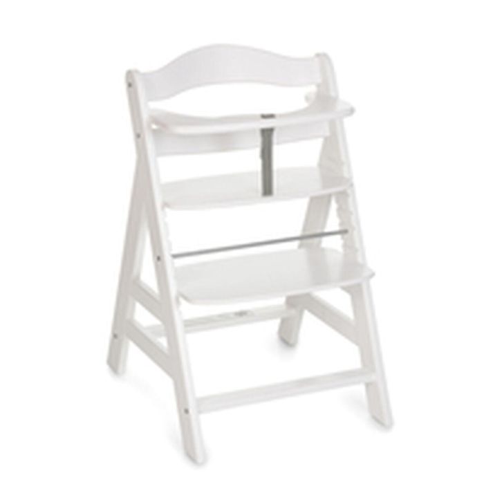HAUCK Silla Alta de Madera Escalable Alpha+ Blanca - Asiento y Reposapiés Ajustables, Arnés de 5 Puntos, Bandeja Extraíble 7