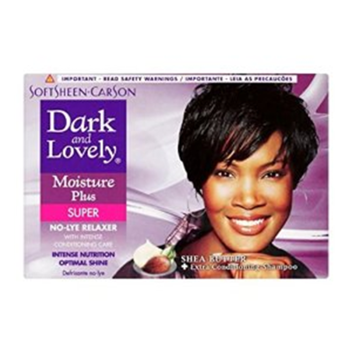 Dark And Lovely Moisture Plus Relaxer Super Desrizante Cabello Afro con Manteca de Karité Kit Completo 255ml