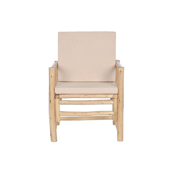 Butaca Home ESPRIT Blanco Beige Natural Algodón 61 x 50 x 90 cm 3