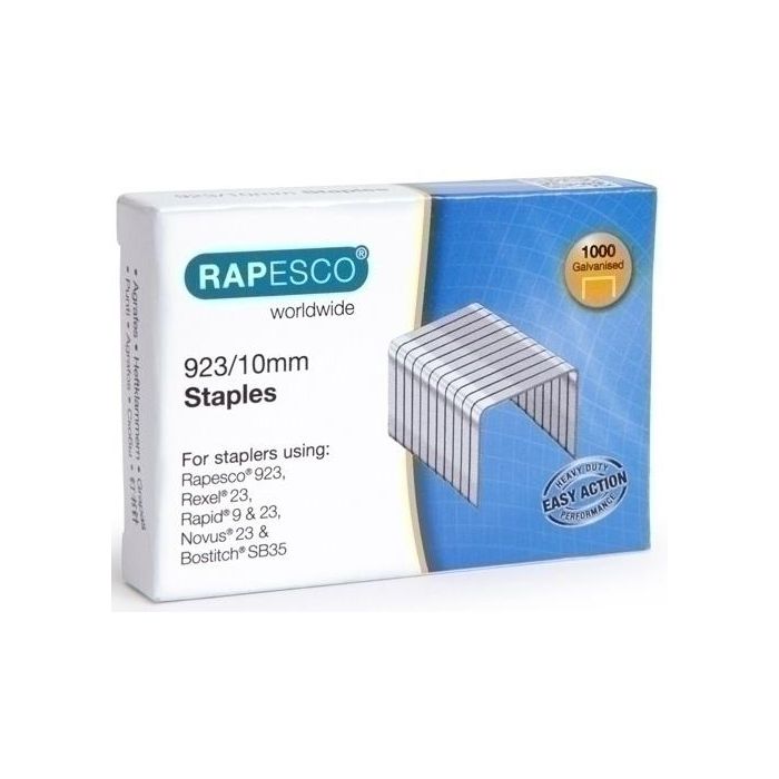 Grapas Rapesco Gran Capacidad 923/10 Mm. Galvanizadas Caja De 1000