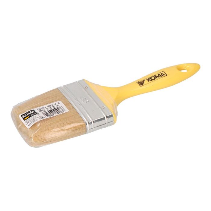 Koma Tools Paletina triple nº 36 mango amarillo 75 mm apta para todo tipo de pinturas máxima cubrición 1