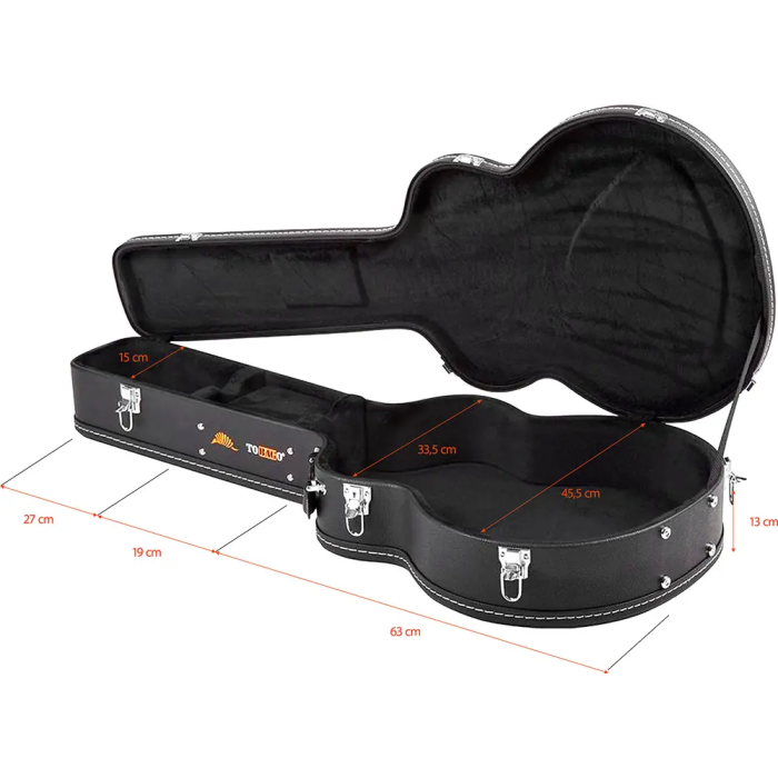 Tobago Estuche Guitarra Acústica Jumbo Piel Sintética Interior Felpa 4