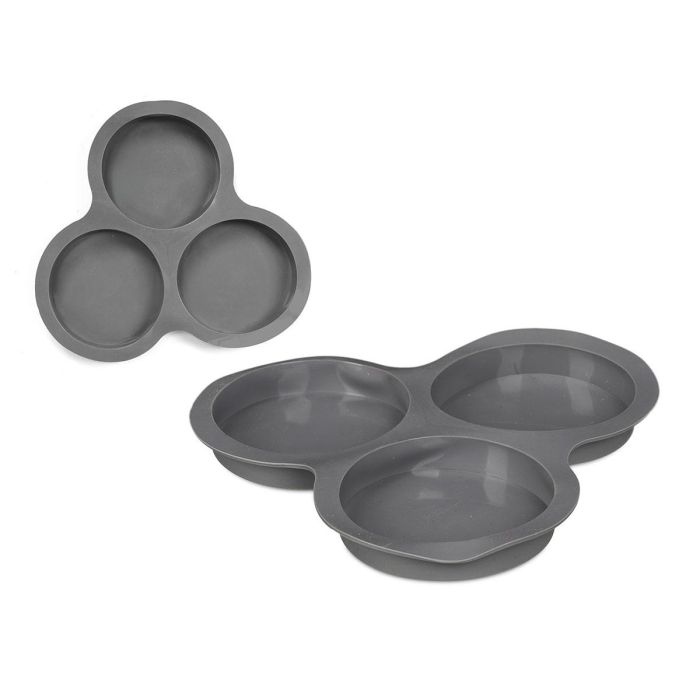 Kinvara Molde para Freidora de Aire de Silicona con 3 Compartimentos Gris 23x21.5x2 cm (Set de 24)
