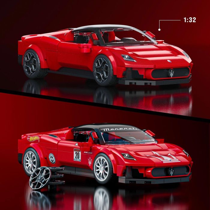 MEGA BLOKS Maserati MC20 Jfr90 Hot Wheels – Coche de Construcción 1:32 con Pegatinas Personalizables y Puertas de Ala de Mariposa 3 MEGA BLOKS Maserati MC20 Jfr90 Hot Wheels – Coche de Construcción 1:32 con Pegatinas Personalizables y Puertas de Ala de Mariposa 3