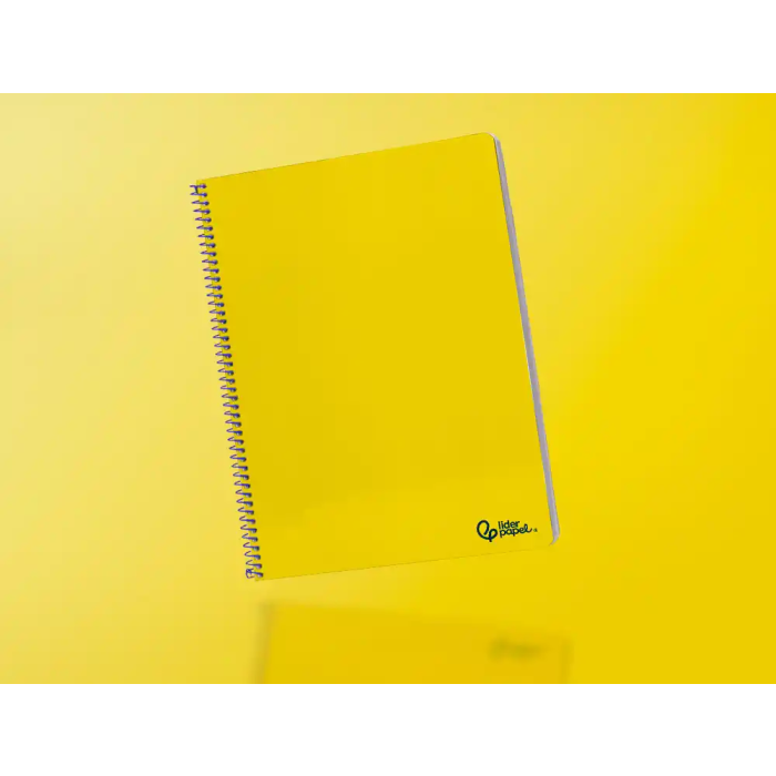 Liderpapel SMART Cuaderno Espiral A4 Tapa Blanda 80 Hojas 75gr Pauta 3.5mm con Margen Color Amarillo 5