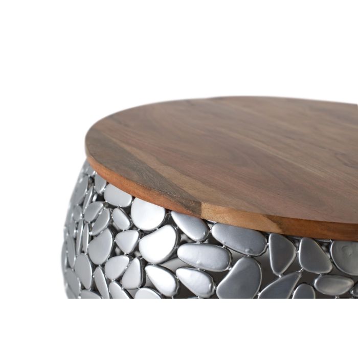 GINER Y COLOMER Lote de 2 Mesas de Centro con Madera de Mango y Aluminio Natural 2