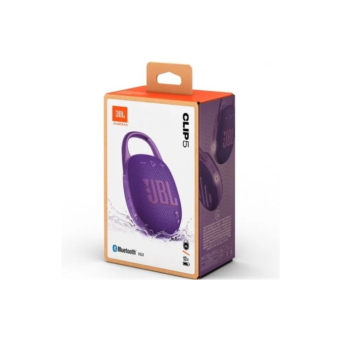 Altavoz con Bluetooth JBL Clip 5/ 7W/ 1.0/ Púrpura 4 Altavoz con Bluetooth JBL Clip 5/ 7W/ 1.0/ Púrpura 4